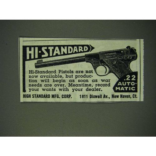 1945 Hi-Standard .22 Autotmatic Pistol Ad