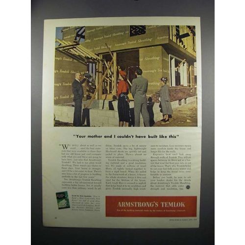 1949 Armstrong's Temlok Sheathing Ad - Mother And I