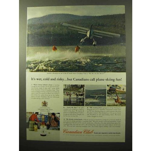 1964 Canadian Club Whisky Ad - Plane-Skiing Fun