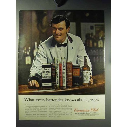 1964 Canadian Club Whisky Ad - Every Bartender Knows