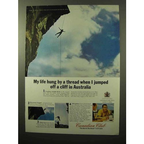 1964 Canadian Club Whisky Ad - Jumped off a Cliff