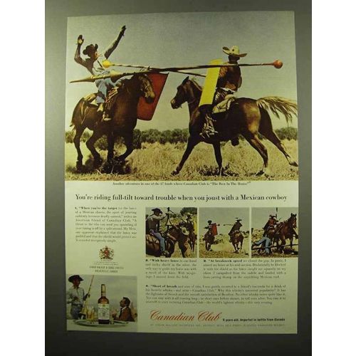 1964 Canadian Club Whisky Ad - Joust Mexican Cowboy