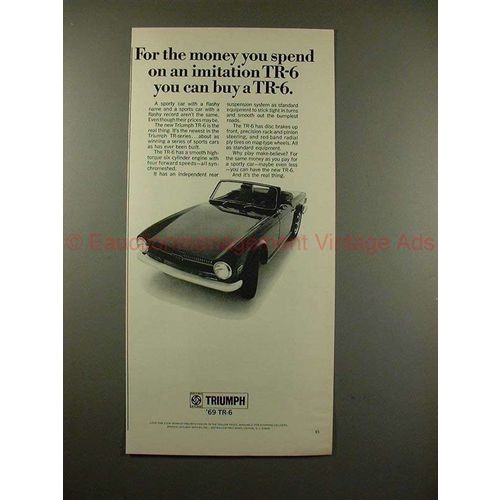 1969 Triumph TR-6 Car Ad - For Money Spend on Imitation