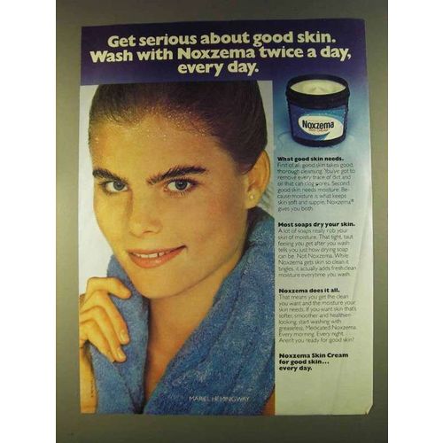 1980 Noxzema Skin Cream Ad - Mariel Hemingway - Serious