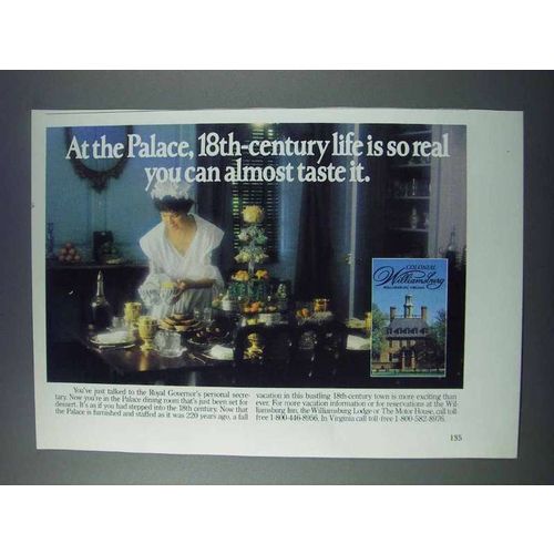 1981 Colonial Williamsburg, Virginia Ad - At the Palace