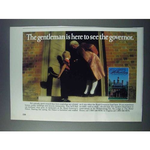 1981 Colonial Williamsburg, Virginia Ad - See Governor