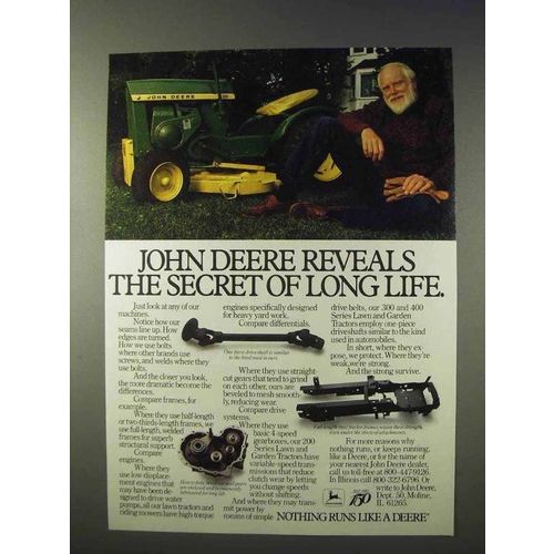 1987 John Deere Lawn Tractor Ad - Secret of Long Life
