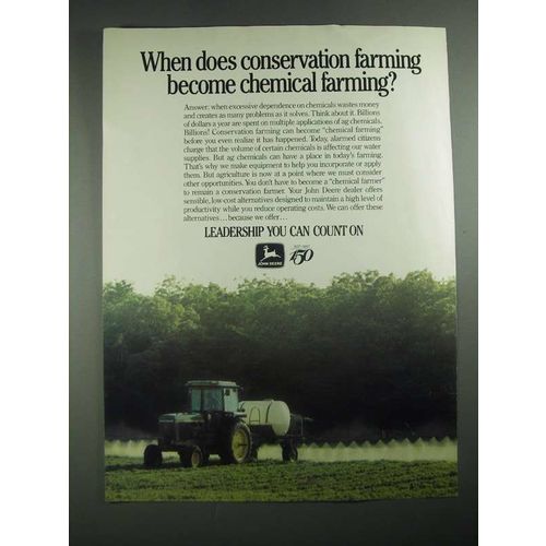 1987 John Deere Tractor Ad - Conservation Farming Become Chemical Farming