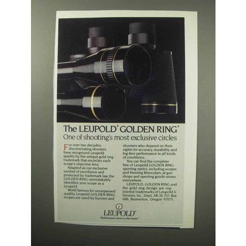 1987 Leupold Scopes Ad - The Golden Ring