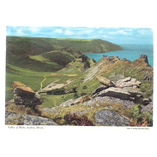 THE VALLEY OF ROCKS, LYNTON , DEVON used vintage postcard 1976 postmark =