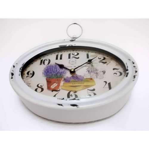 Lavendel Wanduhr aus Metall 28cm, Geschenkidee