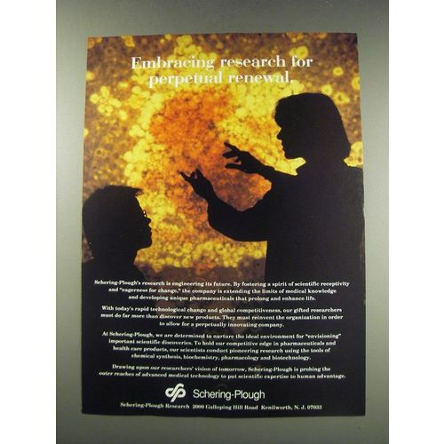 1991 Schering-Plough Research Ad - Embracing research for perpetual renewal