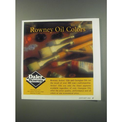 1991 Daler-Rowney Artists' Oils and Georgian Oils Ad - Rowney Oil Colors