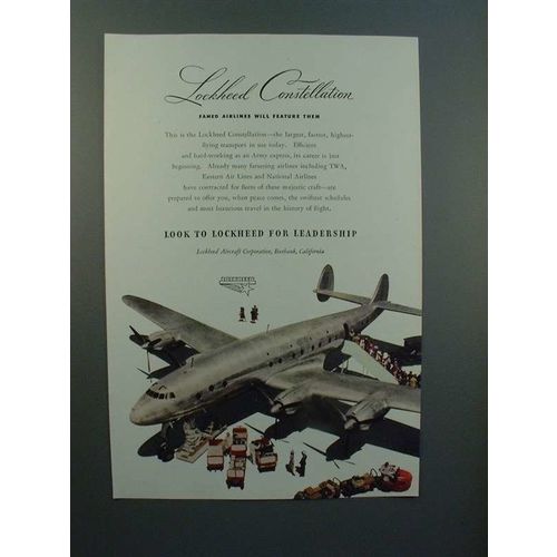 1945 Lockheed Constellation Airplane Ad - Leadership