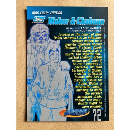 Star Wars Finest Base trading Card # 72 Wuher & Chalmun (A) 1996 Topps