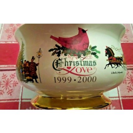 Teleflora 1999- 2000 Christmas Love Bowl Wysocki American Life Holiday Serving