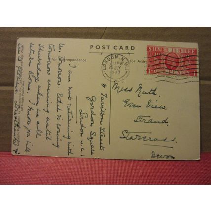 TOWER OF LONDON FROM TOWER BRIDGE vintage used postcard by Photochrom 1935 pm /