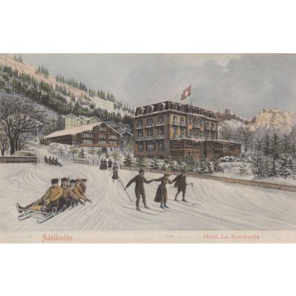 Wintersport Hotel La Rondinella Adelboden Ski Switzerland Postcard