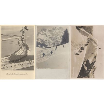 Adelboden Winter Sports Snow 3x Switzerland Old Postcard s