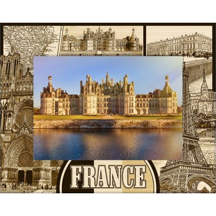 France Laser Engraved Wood Picture Frame Landscape (5 x 7)