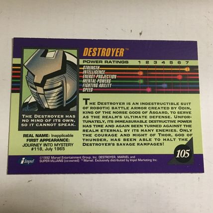1992 Marvel Destroyer Super-Villians Comics Trading Card