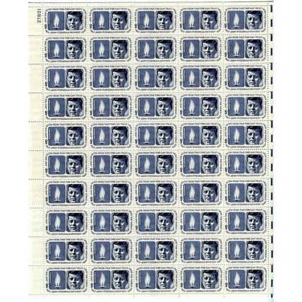 John F. Kennedy Sheet of 50 5¢ Postage Stamps Scott 1246