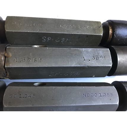 LOT THE PIPE MACHINERY GO NO GO PLUG GAGE 1.345,1.355,1.3765,1.3805,1.1406,SA