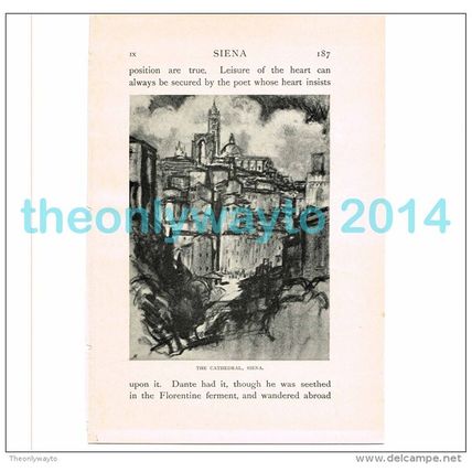 SIENA, THE CATHEDRAL, ITALY, BOOK ILLUSTRATION/PRINT, 1904