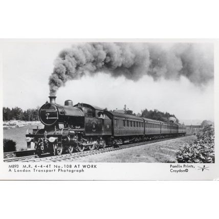 MR 4-4-4T No 108 At Work Railway Train Locomotive Photo Postcard