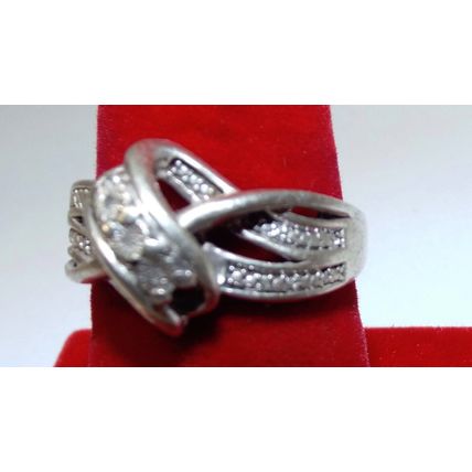 Womens 6.5 Silver 925 Ring 5.02g Grams Bow Tie Style Wedding Engagement