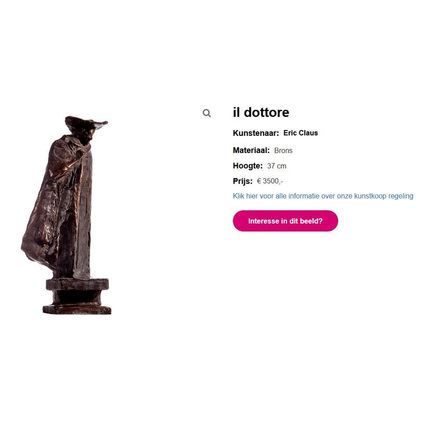 Bronzen beeld Eric Claus : Commedia Dell'Arte | Il Dottore, z.j.