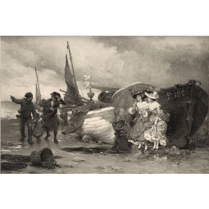 A COMING SHOWER 1914 Pierre Outin PHOTOGRAVURE ENGRAVING