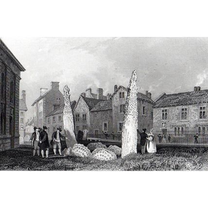 GIANT’S GRAVE, IN THE CHURCH YARD, PENRITH 1858 Thomas Allom ANTIQUE ENGRAVING