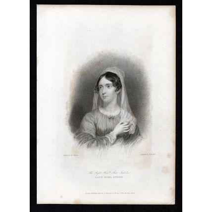 LADY NOEL BYRON 1832 William Henry Mote - William John Newton ENGRAVING