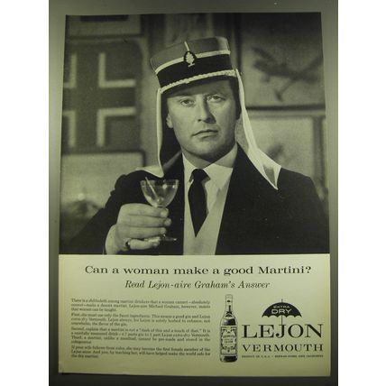1960 Lejon Vermouth Ad - Michael Graham - Can a woman make a good Martini?