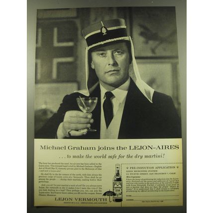 1960 Lejon Vermouth Ad - Michael Graham joins the Lejon-Aires