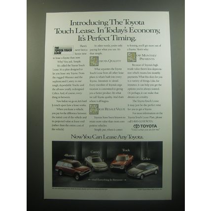 1994 Toyota Advertisement - 4Runner, Camry, Truck and Celica
