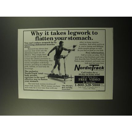 1992 NordicTrack Exercise Machine Ad - Why it takes legwork to flatten stomach