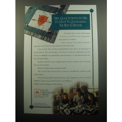 1994 State Farm Insurance Ad - Mrs. Quail introduced her students