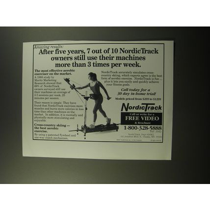1992 NordicTrack Exercise Machine Ad - After five years, 7 out of 10 still use