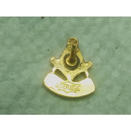 VTG 25 Years Free Mason Sterling Silver Membership Push Back Pin Award Masonic