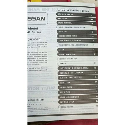 1985 nissan patrol model 160 series genuine service manual overhaul reference