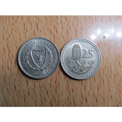 Cyprus 1980 25 Mils Coin