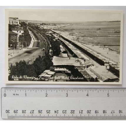 1957 postcard Lido de Venezia, Panorama dall'Hotel Excelsior