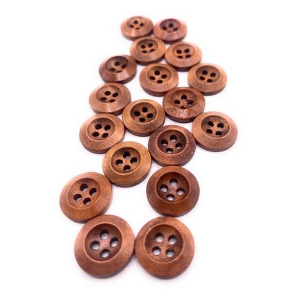 15mm Round Wooden Coffee Brown Buttons 4 Hole Knitting Baby Cardigan Sewing Diy