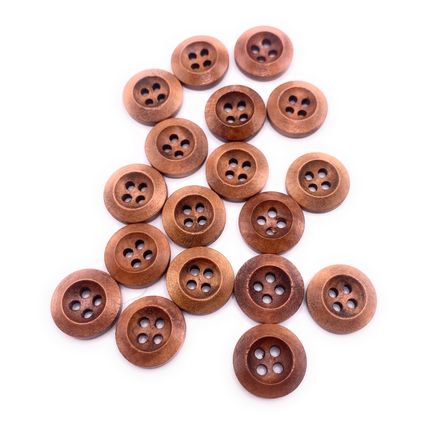 15mm Round Wooden Coffee Brown Buttons 4 Hole Knitting Baby Cardigan Sewing Diy