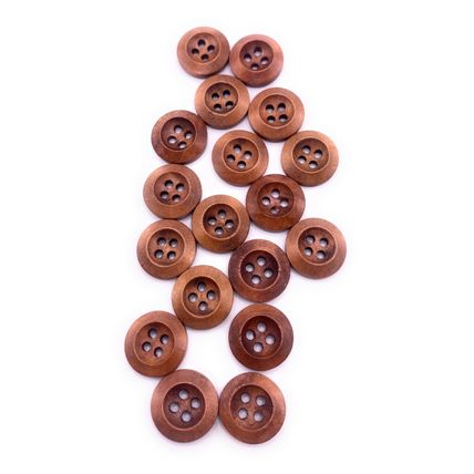 15mm Round Wooden Coffee Brown Buttons 4 Hole Knitting Baby Cardigan Sewing Diy