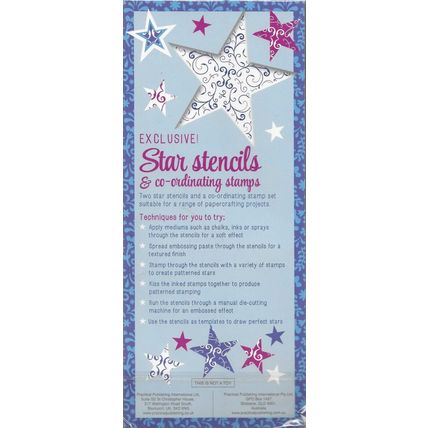 Stars Stencil & Stamp Set. Stamping Cardmaking Scrapbooking Crafts