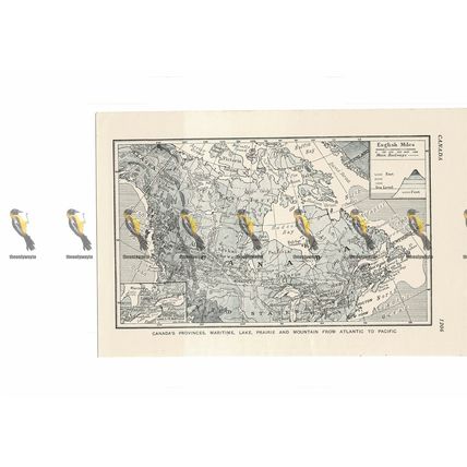Canada, Provinces, Map, Book Illustration, c1920