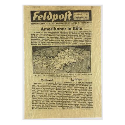 WW2 American Artillery Shell Propaganda Leaflet. - Feldpost No. 25. - 1945.